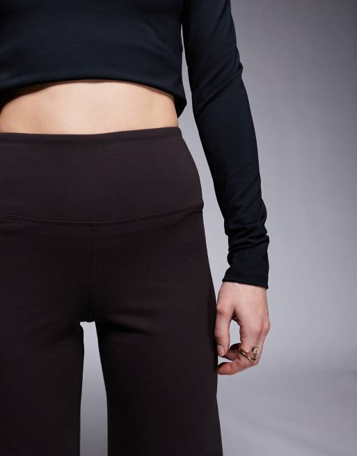 4505 Petite Icon soft touch high waist wide leg dance pants in dark chocolate, 5 of 5