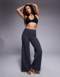 [ASOS] 4505 Petite Icon soft touch high waist wide leg dance pants in iron grey 14 Iron grey