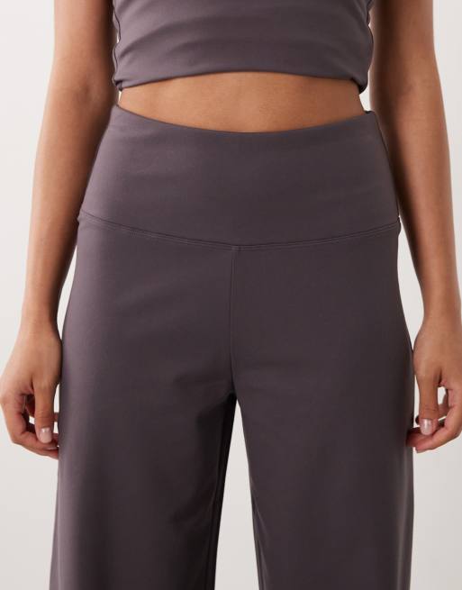 4505 Petite Icon soft touch high waist wide leg dance pants in storm grey, 4 of 5