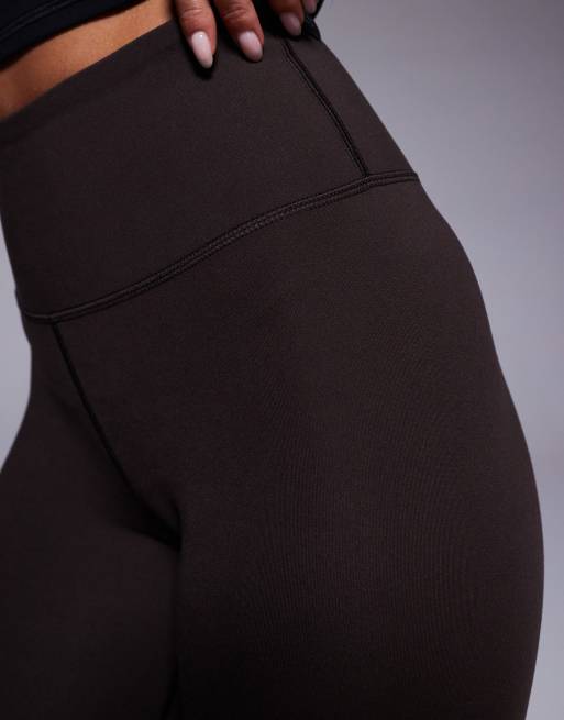 4505 Petite Icon soft touch high waist yoga legging in chocolate, 5 of 5