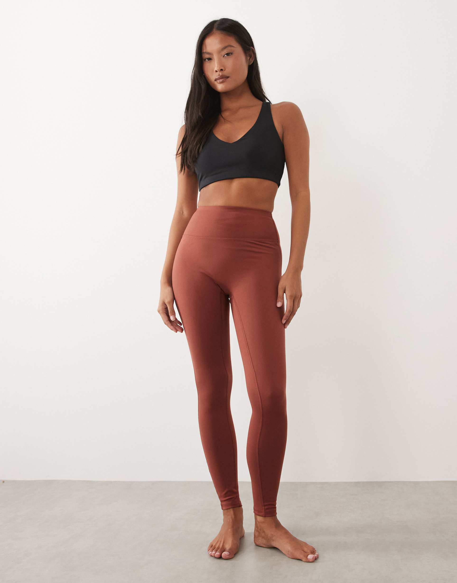 4505 petite icon soft touch high waist yoga leggings in amber