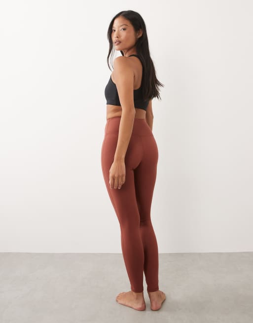4505 Petite Icon soft touch high waist yoga leggings in amber, 4 of 5