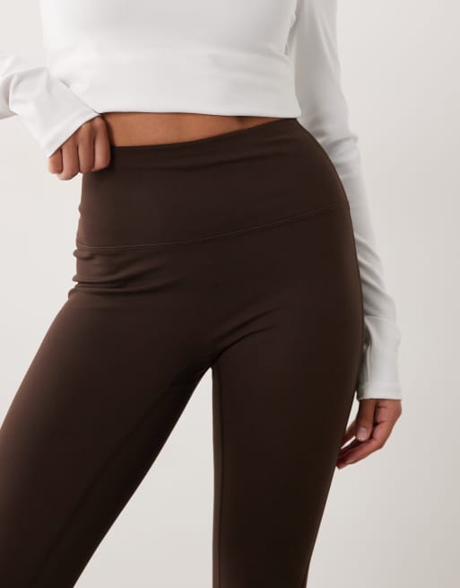 4505 Petite Icon soft touch high waist yoga leggings in chocolate, 5 of 5