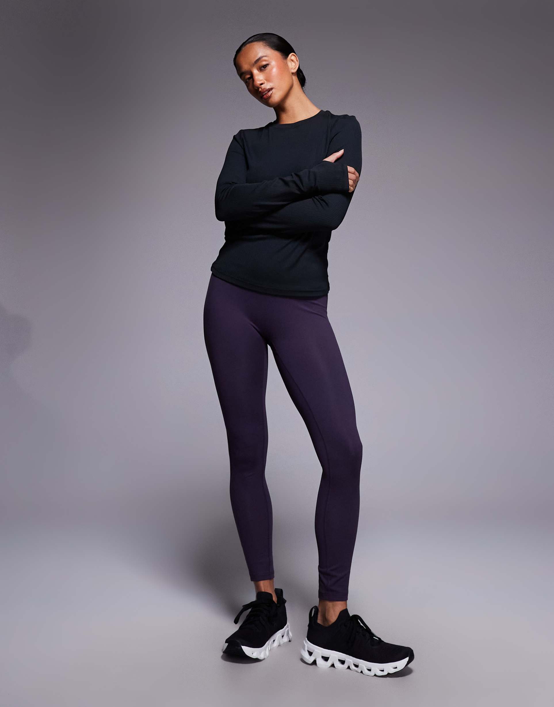 4505 petite icon soft touch high waist yoga leggings in heather
