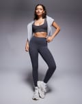 [ASOS] 4505 Petite Icon soft touch high waist yoga leggings in iron grey 14 Iron grey
