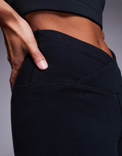 4505 Petite Icon soft touch wrap waist yoga leggings in black, 2 of 5