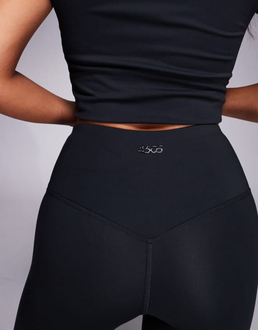 4505 Petite Icon soft touch wrap waist yoga leggings in black, 5 of 5