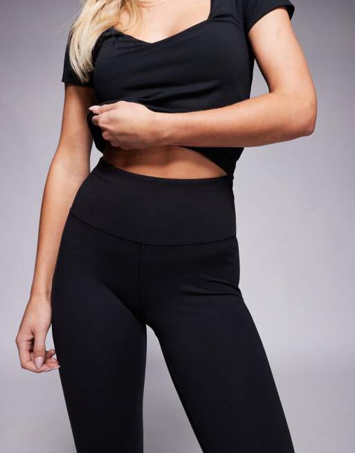 4505 Petite - Icon - Sorte smalle bløde yogaleggings med høj talje og svaj, 3 af 5
