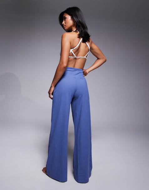 4505 Petite – Icon – Weiche Tanzhose in China-Blau mit weitem Bein und hohem Bund - view 1
