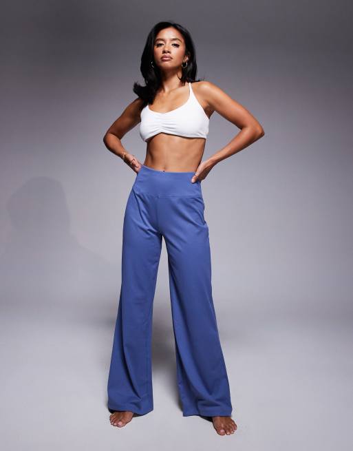 4505 Petite – Icon – Weiche Tanzhose in China-Blau mit weitem Bein und hohem Bund, 5 von 5