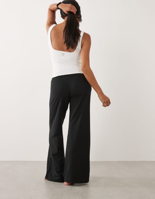 4505 Petite – Icon – Weiche Tanzhose in Schwarz mit weitem Bein und hohem Bund, 5 von 5