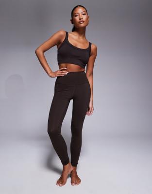 4505 Petite - Icon - Weiche Yoga-Leggings in Schokobraun