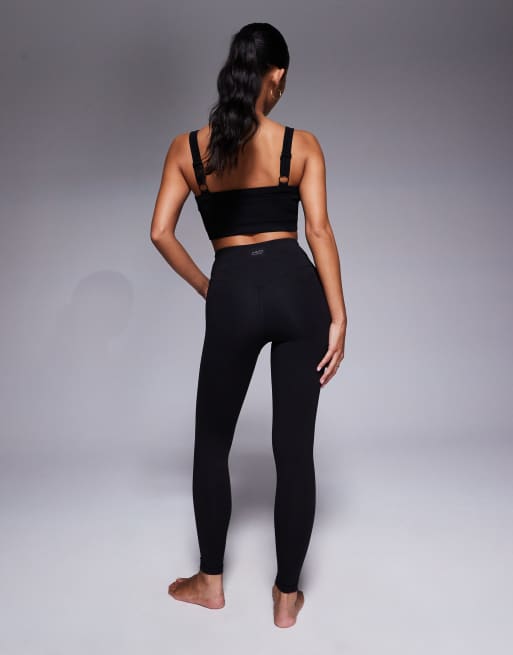 4505 - Petite - Icon - Zachte yogalegging met overslag in zwart, 5 van 5