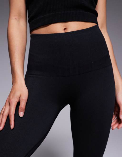4505 Petite - Legging de sport sans coutures doux au toucher à taille haute - Noir , 5 de 5