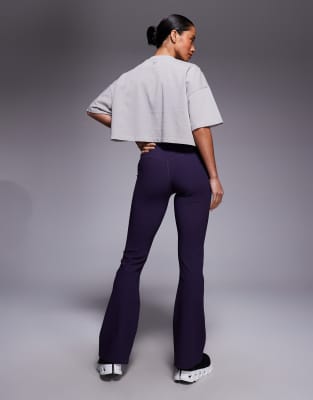 Petite - Legging de yoga slim à taille croisée en tissu micro-côtelé - Raisin-Violet 34