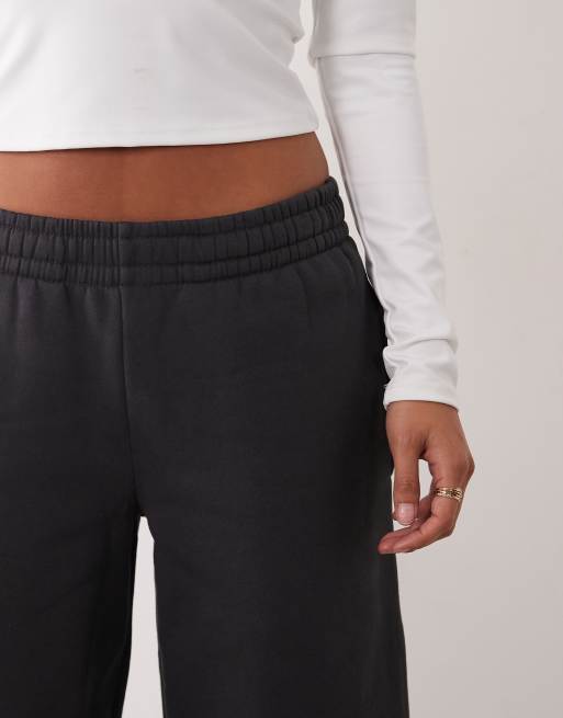 4505 Petite Rest Day 400gsm heavyweight cotton wide leg joggers in charcoal, 3 of 5