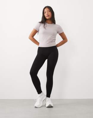 4505 Petite Sculpting Seamless High Waist Gym Leggings In Black