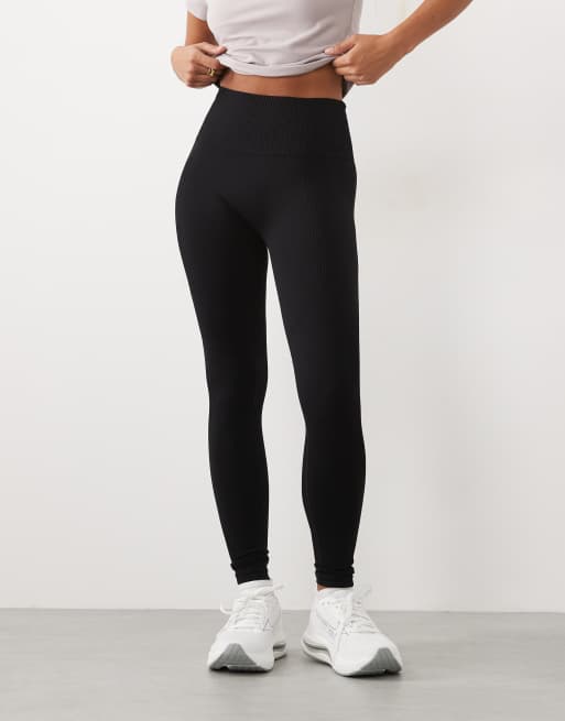 4505 Petite sculpting seamless high waist gym leggings in black, 3 of 5