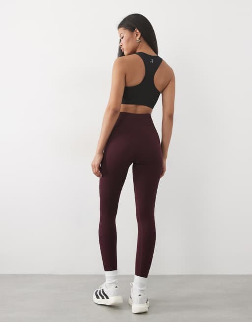 4505 Petite sculpting seamless high waist gym leggings in wine, 5 of 5