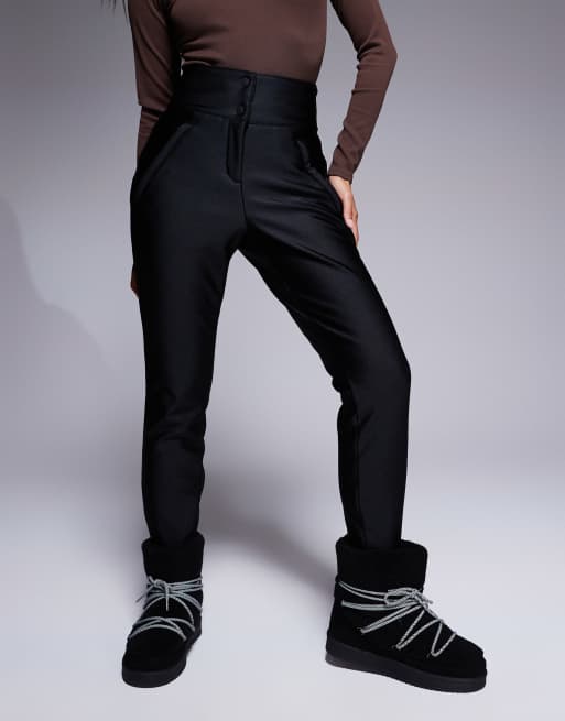 4505 Petite Ski soft shell water repellent skinny ski pants in black gloss , 3 of 5