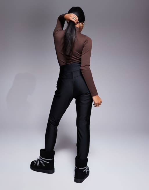 4505 Petite – Ski – Wasserabweisende Softshell-Skihose in glänzendem Schwarz mit engem Schnitt , 4 von 5