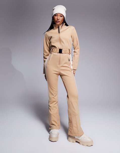 4505 - Petite - Ski - Waterafstotend geïsoleerd skipak van softshell-stof in caramel - view 1