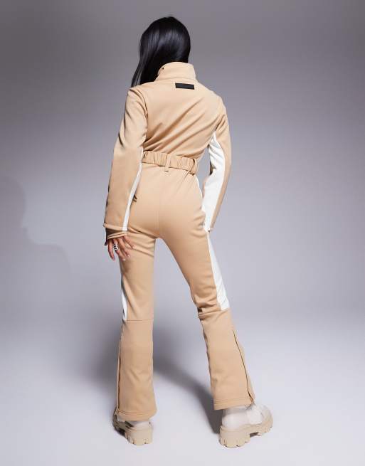4505 - Petite - Ski - Waterafstotend geïsoleerd skipak van softshell-stof in caramel , 3 van 4