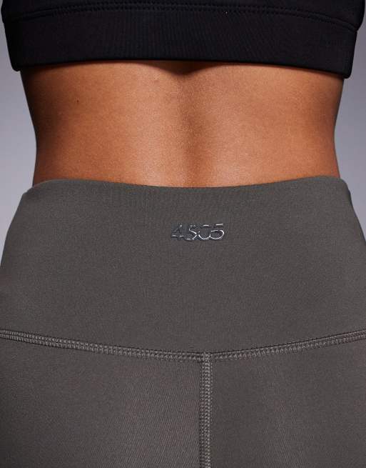 4505 Petite slim kick leggings with wrap waist in soft touch fabric in dark olive, 2 of 5