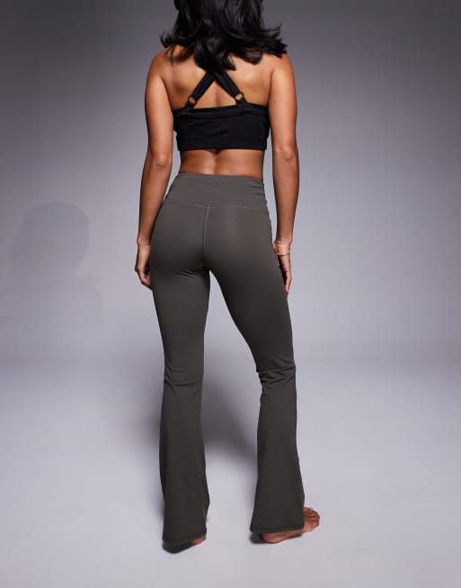 4505 Petite slim kick leggings with wrap waist in soft touch fabric in dark olive, 5 of 5