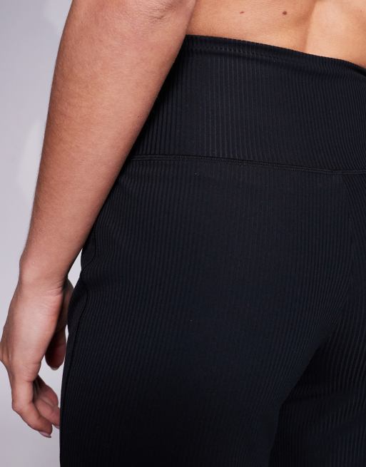 4505 Petite soft touch rib wide leg dance pant in black , 5 of 5