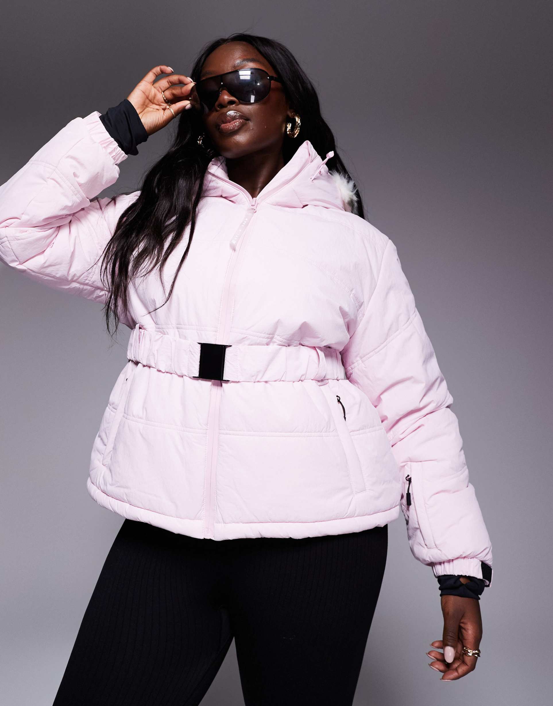 4505 plus ski water repellent insulated ski jacket in pink