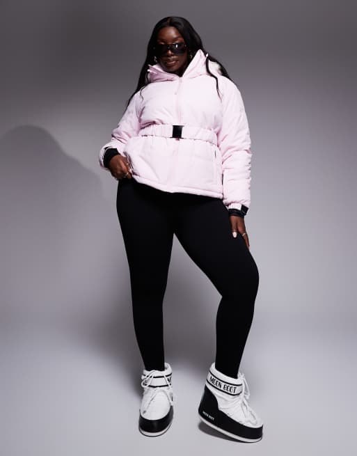 ASOS 4505 Plus Ski water repellent insulated ski jacket in pink