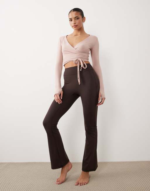 4505 plush handle ballet wrap long sleeve top in blush pink, 2 of 4