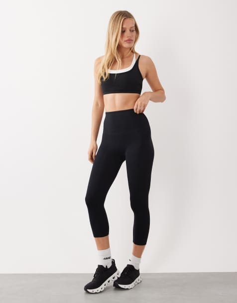 4505 plush handle high waist capri leggings in black - view 1