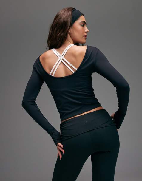 4505 plush handle scoop back layering long sleeve in black - view 1