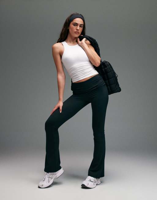 4505 plush lightweight ribbed racer neck tank top with shelf bra and removable padding in white, 5 of 5