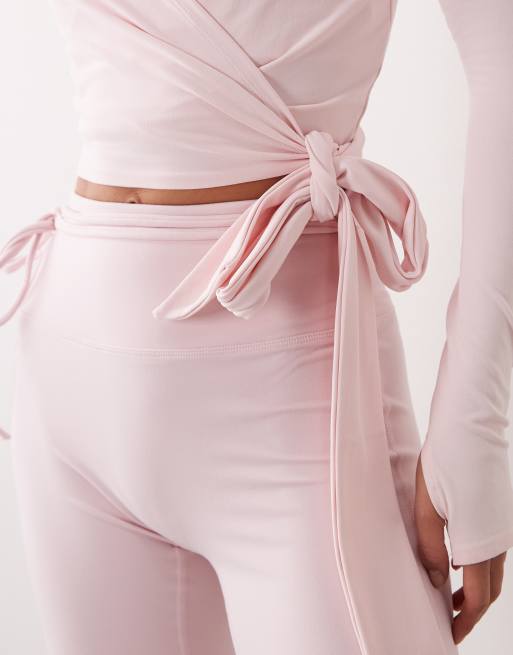 4505 plush ultra soft ballet wrap long sleeve top in ballet pink, 3 of 4