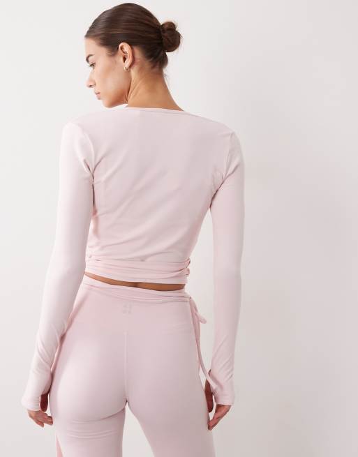 4505 plush ultra soft ballet wrap long sleeve top in ballet pink, 4 of 4