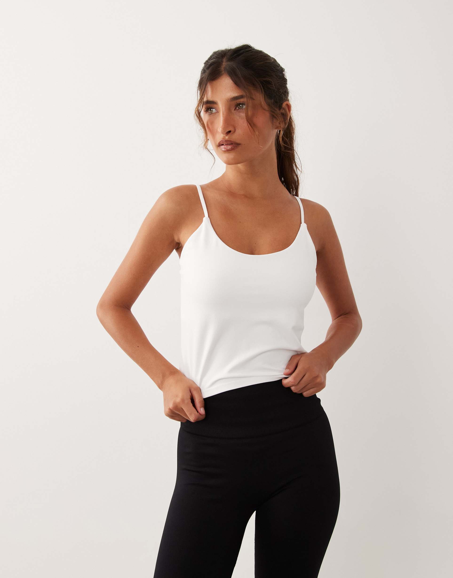 4505 plush ultra soft lightweight layering tank top in white