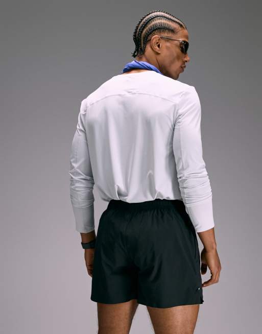 4505 Premium 3 inch woven running short with zip pockets and bonded hem in void black, 5 of 5