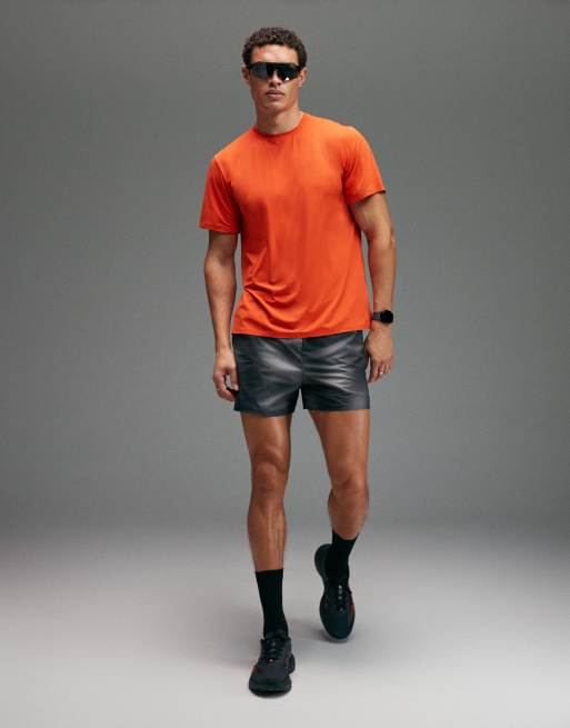 4505 - Premium - Brændt orange hurtigttørrende løbe-T-shirt med limede sømme og mesh-panel, 3 af 5