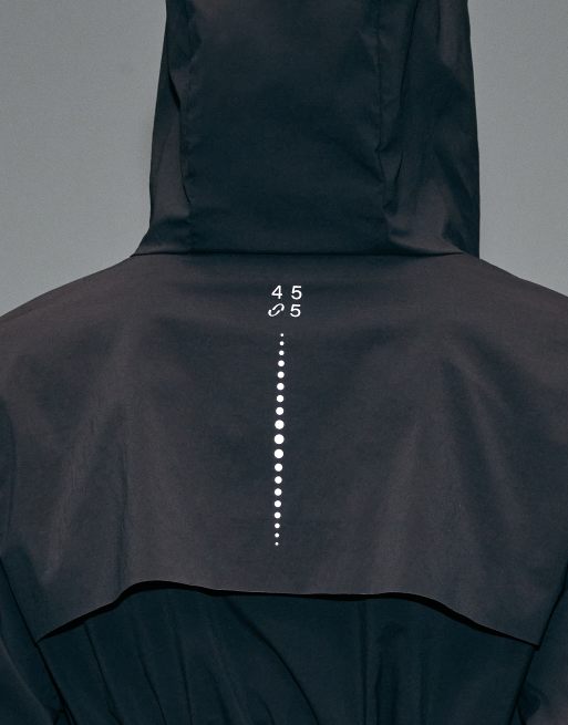 4505 Premium cinch waist water repellent running jacket with hood in void black, 2 of 4