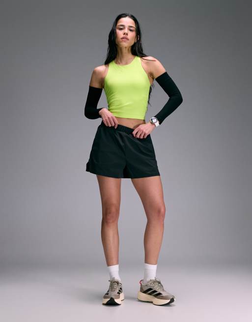 4505 Premium internal support running singlet with bonded seams and zip phone pocket in lime, 3 of 4