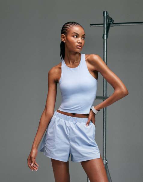 4505 Premium internal support running vest with bonded seams and zip phone pocket in sky blue - view 1