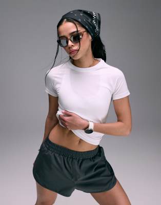 4505 Premium Lightweight Ultrasoft Seamless Running Short Sleeve T-shirt In White