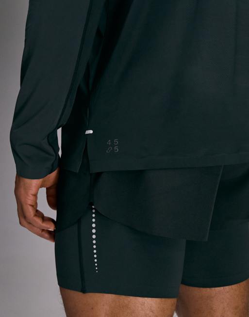 4505 Premium quick dry long sleeve running t-shirt with bonded seams and mesh panel in black, 5 of 5