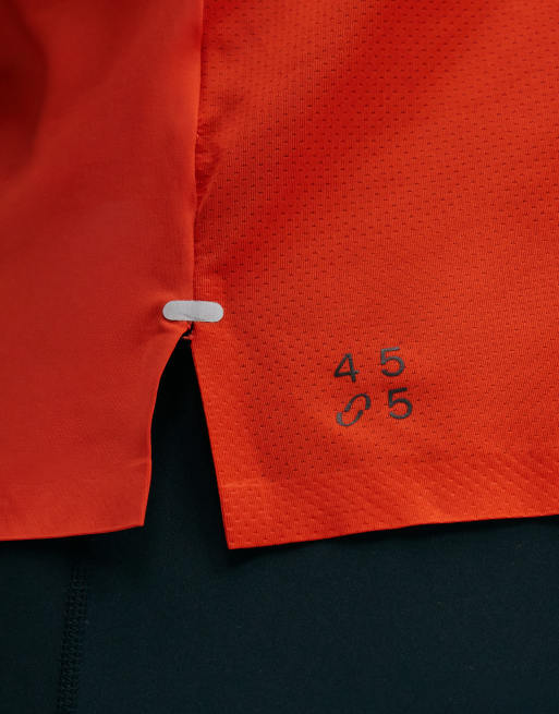 4505 Premium quick dry long sleeve running t-shirt with bonded seams and mesh panel in burnt orange, 2 of 5