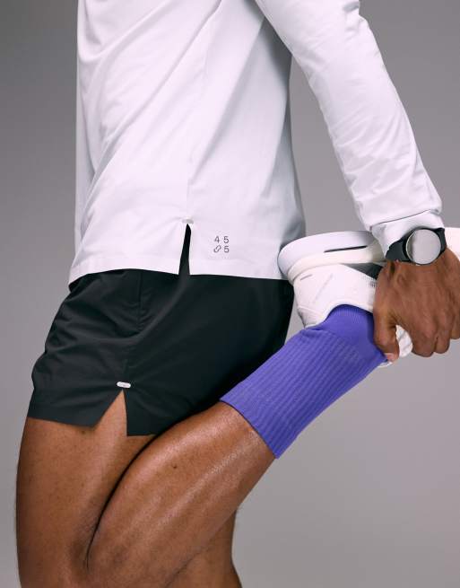 4505 Premium quick dry long sleeve running t-shirt with bonded seams and mesh panel in white, 4 of 5