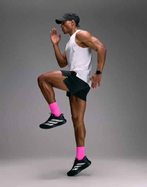 4505 Premium quick dry running tank top with bonded seams and mesh panel in white - view 1