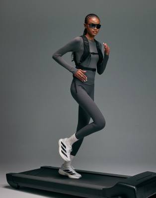 4505 Premium Reflective High Waist Running Leggings With Phone Pockets And Bonded Seams In Gray